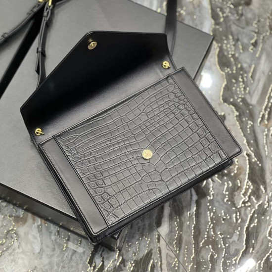 YSL Gaby Bag In Crocodile Pattern Calfskin Leather 