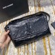 YSL Niki Body Bag In Black Crinkled Vintage Calfskin Leather