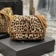 YSL Niki In Leopard Print Suede Vintage Calfskin Leather