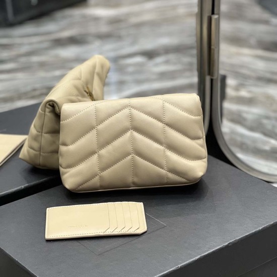 YSL Loulou Puffer Clutch In Lambskin Leather 3 Colors