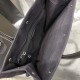 YSL Rive Gauche N/S Tote Shopping Bag in Black Linen Beige Raffia And Calfskin Leather