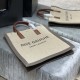 YSL Rive Gauche N/S Tote Shopping Bag in Dark Grey Linen Cotton And Brown Calfskin Leather
