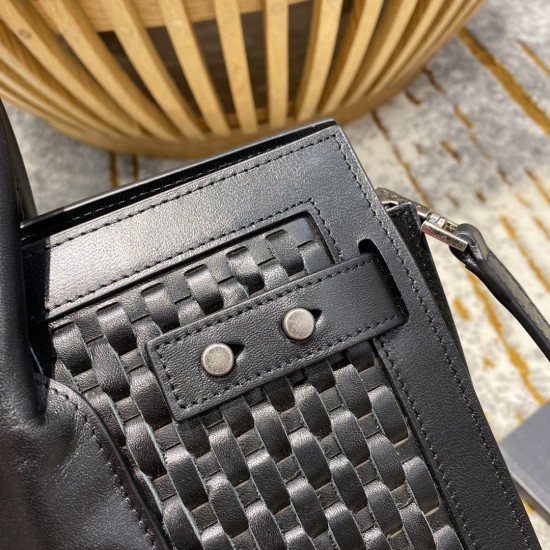 YSL Classic Sac De Jour Small In Black Calfskin Leather Weaving