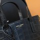 YSL Saint Laurent Paris Mini Toy Shopping Bag In Crocodile Embossed Leather 18cm