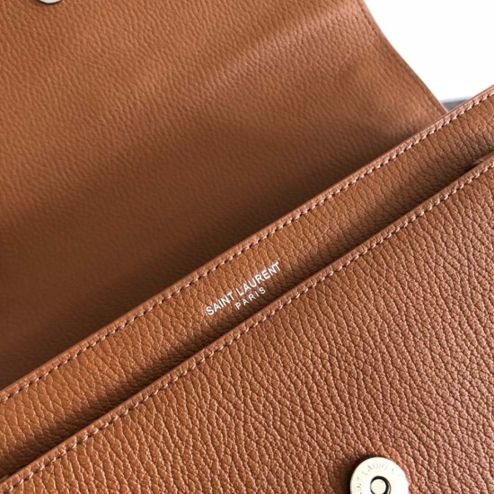 YSL Sunset Medium Bag in Goat Pattern Calfskin Leather 3 Colors