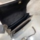 YSL Sunset Medium Chain Bag in Silver Snake Embossed Calfskin Leather