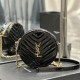 YSL Vinyle Round Camera Bag in Black Patent Calfskin leather