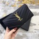 YSL Monogram Large Flap Wallet In Caviar Calfskin 4 Colors