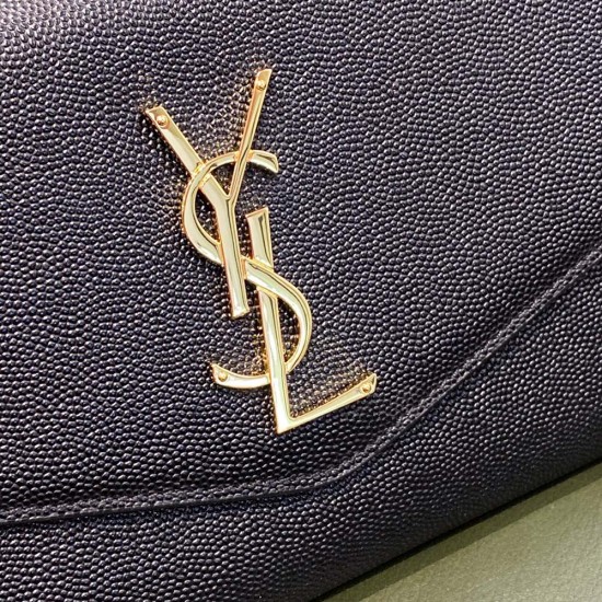 YSL Uptown Chain Wallet In Caviar Calfskin 3 Colors